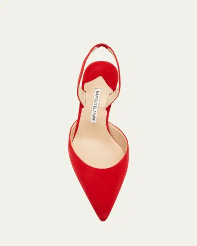 Manolo Blahnik Carolyne Kitten-Heel Halter Pumps | Thumbnail 10