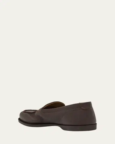 John Lobb Men's Pace Grained Leather Penny Loafers | Thumbnail 2