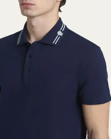 Versace Men's Medusa-Collar Pique Polo Shirt | Thumbnail 14