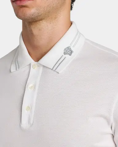 Versace Men's Medusa-Collar Pique Polo Shirt | Thumbnail 22