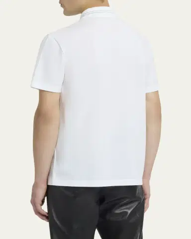 Versace Men's Medusa-Collar Pique Polo Shirt | Thumbnail 7