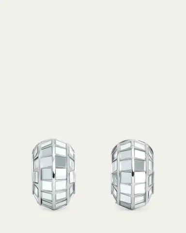 Alaïa Disco Crystal Small Hoop Earrings | Thumbnail 2