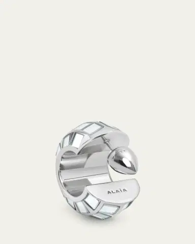 Alaïa Disco Crystal Small Hoop Earrings | Thumbnail 3