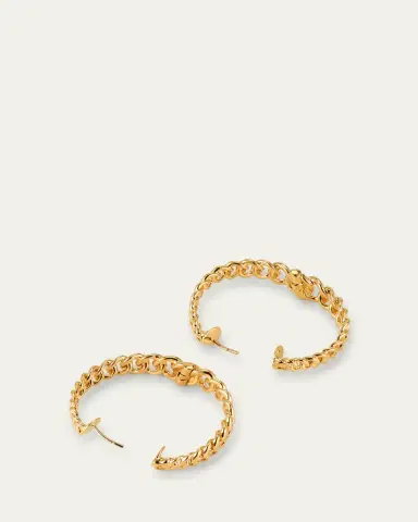 Paul Morelli 18K Yellow Gold 30mm Cuban Chain Hoop Earrings | Thumbnail 2