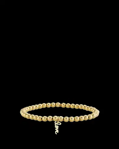 Sydney Evan 14K Mini Pure Love Script Stretch Bracelet | Thumbnail 2 Sydney Evan 14K Mini Pure Love Script Stretch Bracelet | Thumbnail 2