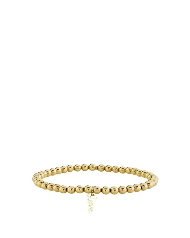 14K Mini Pure Love Script Stretch Bracelet