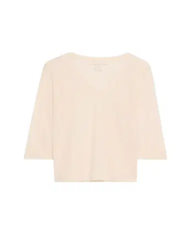 Majestic V-Neck Stretch Linen Tee | Thumbnail 1