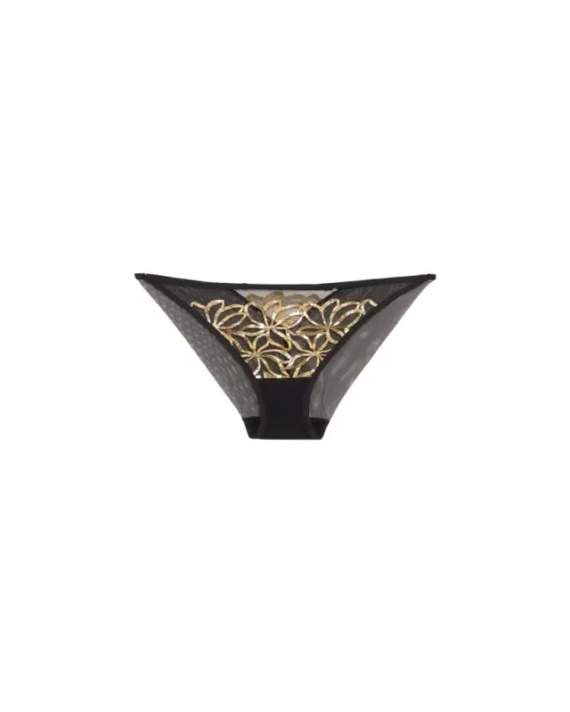 Lise Charmel Eclats D'Or Metallic Embroidered Italian Briefs