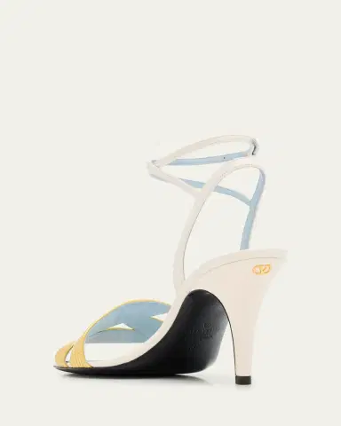 Valentino Garavani Foliage Mixed Leather Ankle-Strap Sandals | Thumbnail 2