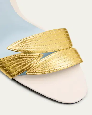 Valentino Garavani Foliage Mixed Leather Ankle-Strap Sandals | Thumbnail 3