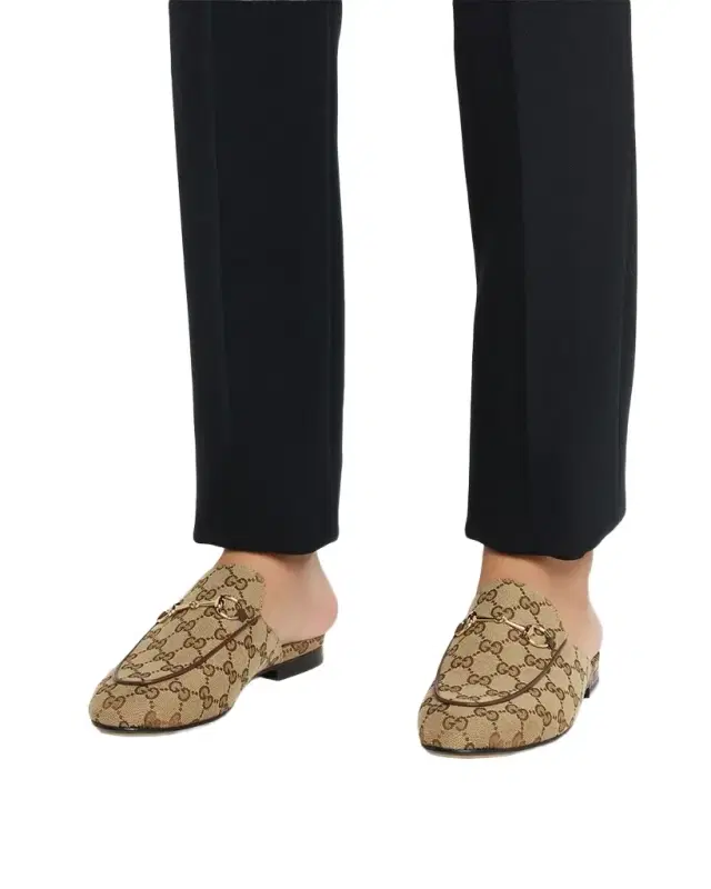 Gucci Princetown GG Canvas Bit Loafer Mules