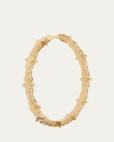 Ileana Makri Champagne Diamond Inside Out Hoop Earrings in 18K Yellow | Thumbnail 2 Ileana Makri Champagne Diamond Inside Out Hoop Earrings in 18K Yellow | Thumbnail 2
