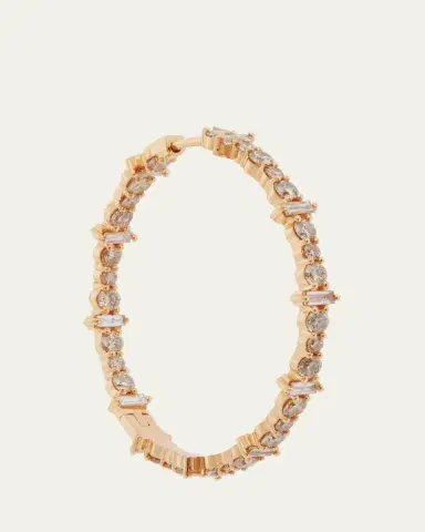 Ileana Makri Champagne Diamond Inside Out Hoop Earrings in 18K Yellow | Thumbnail 3 Ileana Makri Champagne Diamond Inside Out Hoop Earrings in 18K Yellow | Thumbnail 3