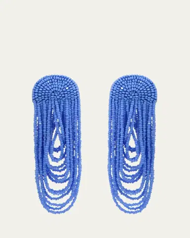 Oscar de la Renta Beaded Double Curtain Earrings | Thumbnail 2