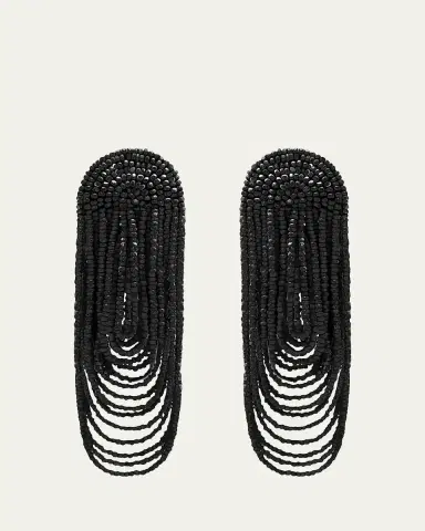 Oscar de la Renta Beaded Double Curtain Earrings | Thumbnail 3