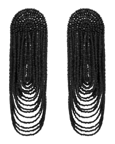 Oscar de la Renta Beaded Double Curtain Earrings | Thumbnail 1