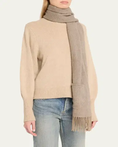 Alonpi Cashmere Fringe Trim Pocket Scarf | Thumbnail 3