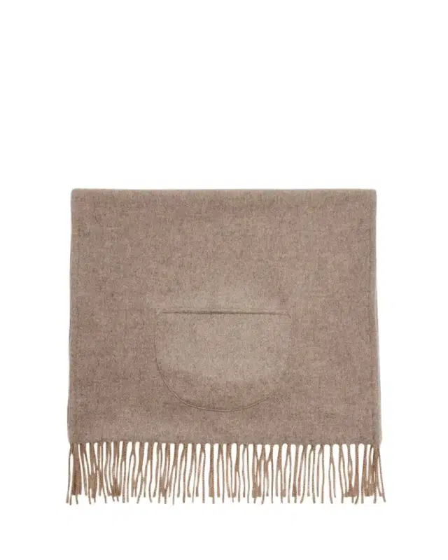 Alonpi Cashmere Fringe Trim Pocket Scarf