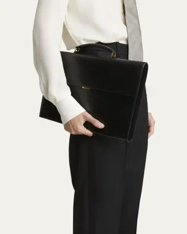 Saint Laurent Men's Smooth Leather Briefcase | Thumbnail 6