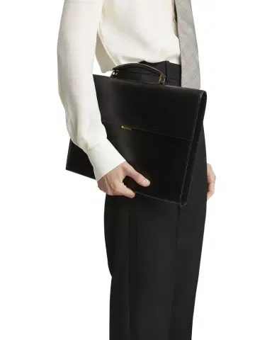 Saint Laurent Men's Smooth Leather Briefcase | Thumbnail 1