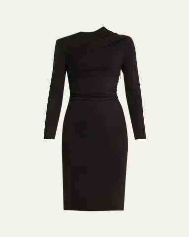 Giorgio Armani Asymmetric Long-Sleeve Jersey Dress | Thumbnail 5 Giorgio Armani Asymmetric Long-Sleeve Jersey Dress | Thumbnail 5