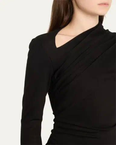 Giorgio Armani Asymmetric Long-Sleeve Jersey Dress | Thumbnail 9 Giorgio Armani Asymmetric Long-Sleeve Jersey Dress | Thumbnail 9
