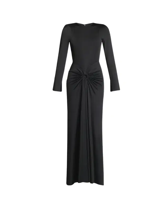 Gathered Long Sleeve Gown