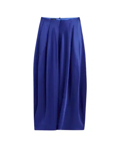 Giorgio Armani Double Silk Satin Pleated Midi Skirt | Thumbnail 1