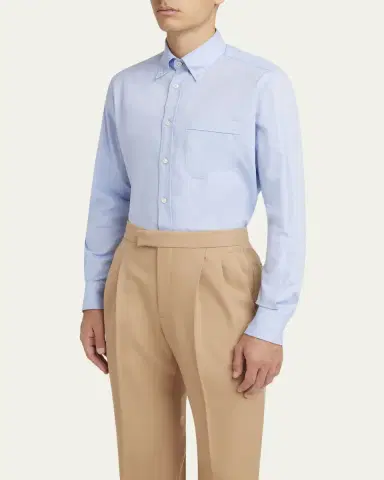 Valentino Garavani Men's VLogo Oxford Sport Shirt | Thumbnail 8