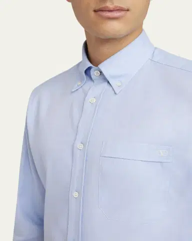 Valentino Garavani Men's VLogo Oxford Sport Shirt | Thumbnail 9