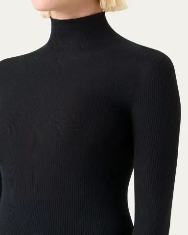 Akris Cashmere-Silk Fine Ribbed Knit Pullover | Thumbnail 5