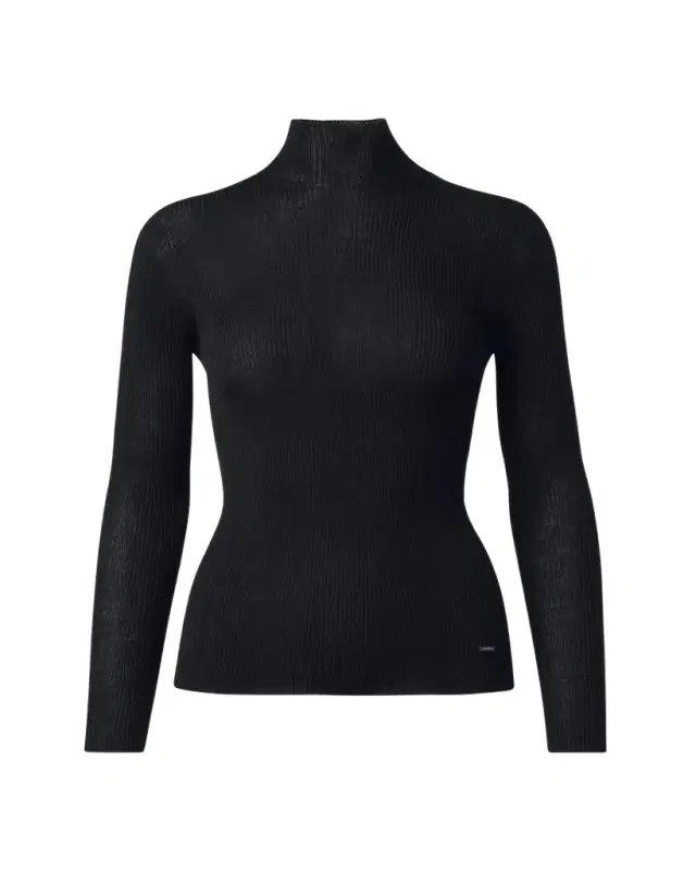 Akris Cashmere-Silk Fine Ribbed Knit Pullover