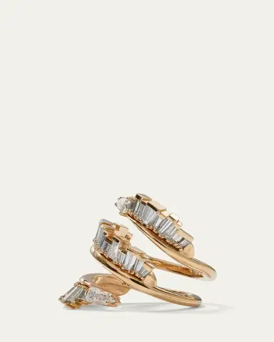 NAK ARMSTRONG 20K Recycled Rose Gold Triple Ruched Coil Diamond Ring | Thumbnail 3