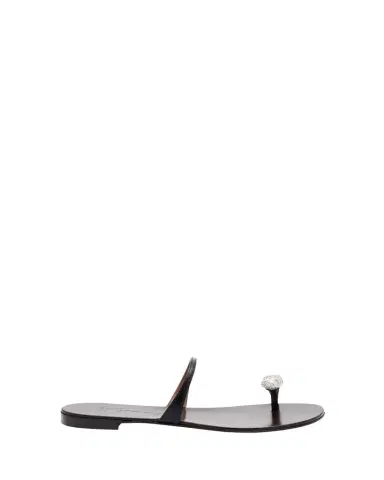 Giuseppe Zanotti Crystal Jewel Thin Strap Leather Sandals | Thumbnail 1 Giuseppe Zanotti Crystal Jewel Thin Strap Leather Sandals | Thumbnail 1