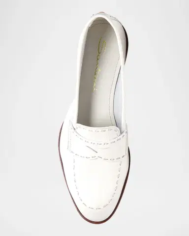 Santoni Marlene Leather Penny Loafers | Thumbnail 3