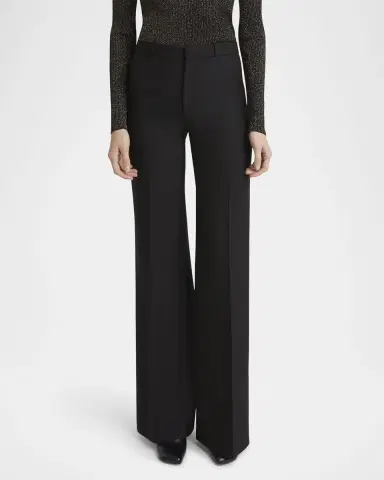 Chloé Flared Crepe Wool Trousers | Thumbnail 3