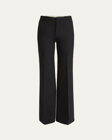 Chloé Flared Crepe Wool Trousers | Thumbnail 6
