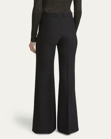 Chloé Flared Crepe Wool Trousers | Thumbnail 8