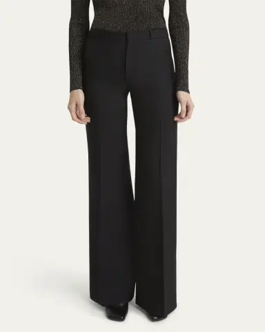 Chloé Flared Crepe Wool Trousers | Thumbnail 9