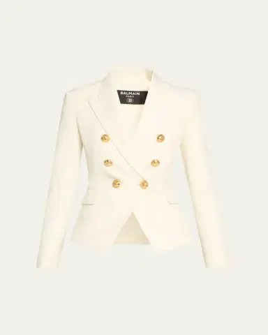 Balmain Classic Double-Breasted Fitted Wool Jacket | Thumbnail 5 Balmain Classic Double-Breasted Fitted Wool Jacket | Thumbnail 5