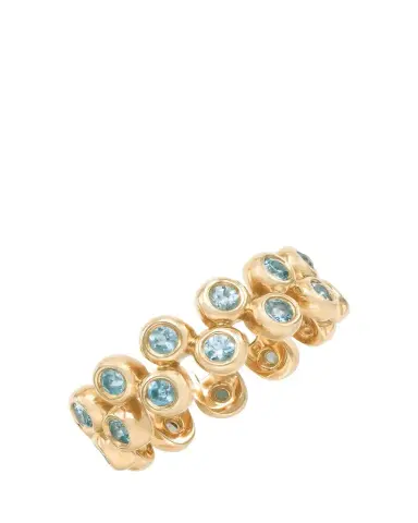 Audrey C. Jewels 14K Yellow Gold Floating Ring Set with Blue Topaz | Thumbnail 1