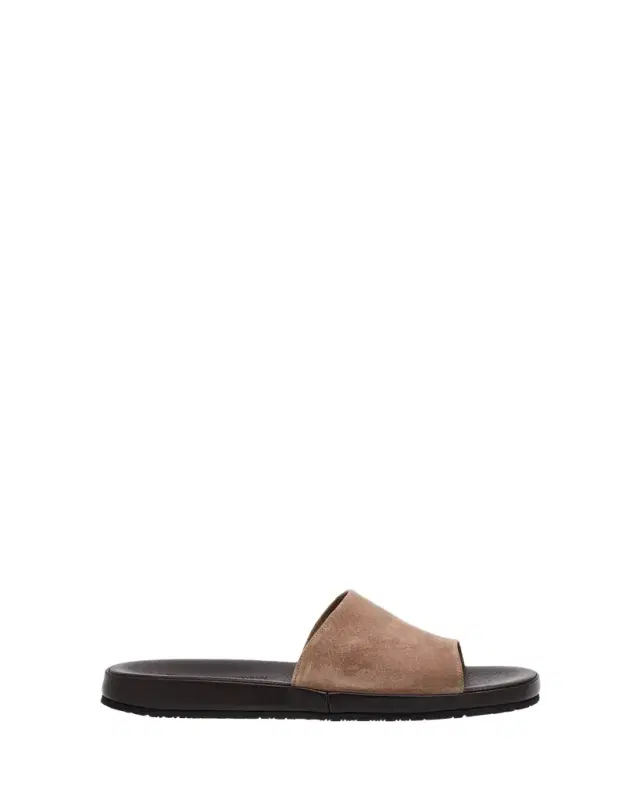 Men's Suede and Deerskin Slide Sandals