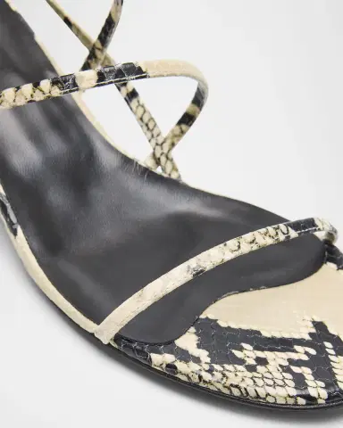 Khaite Strappy Python-Embossed Kitten Sandals | Thumbnail 4 Khaite Strappy Python-Embossed Kitten Sandals | Thumbnail 4