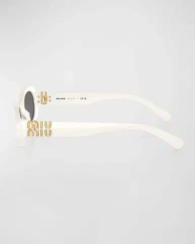 Miu Miu Logo Acetate Oval Sunglasses | Thumbnail 12