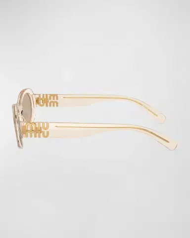 Miu Miu Logo Acetate Oval Sunglasses | Thumbnail 18