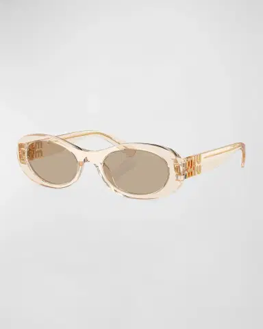 Miu Miu Logo Acetate Oval Sunglasses | Thumbnail 19