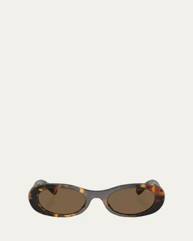 Miu Miu Logo Acetate Oval Sunglasses | Thumbnail 4