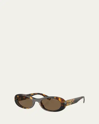 Miu Miu Logo Acetate Oval Sunglasses | Thumbnail 5