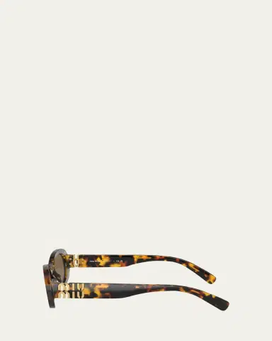 Miu Miu Logo Acetate Oval Sunglasses | Thumbnail 6