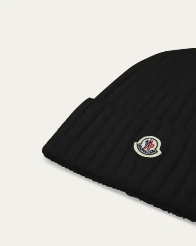 Moncler Ribbed Wool Logo Beanie | Thumbnail 2